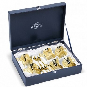 Set de cafea/ ceai 6 persoane DEL TRENO placat cu aur galben by Chinelli, made in Italy [0]