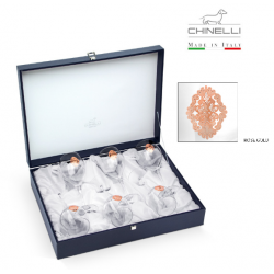 Set 6 Pahare Vin Arabesque Pink Gold Plated by Chinelli - made in Italy [0]