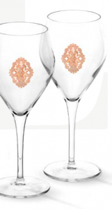 Set 6 Pahare Vin Arabesque Pink Gold Plated by Chinelli - made in Italy [1]