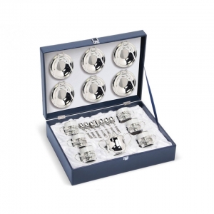 Set Cafea 6 Tazzine ESPRESSO placat cu argint by Chinelli, made in Italy [0]