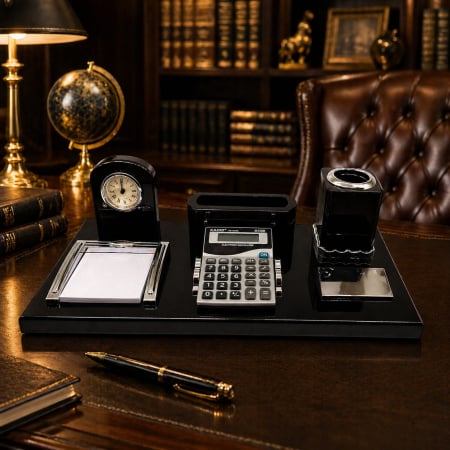 Cadouri Bărbați – Idei Premium pentru Soț, Tată, Iubit sau Șef - Set Birou Office Business Desk Black Premium