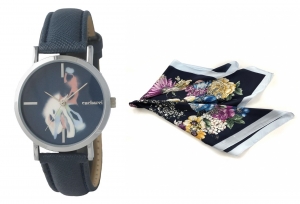 Set Black Elegance Ceas Cacharel si Esarfa Flowers [0]