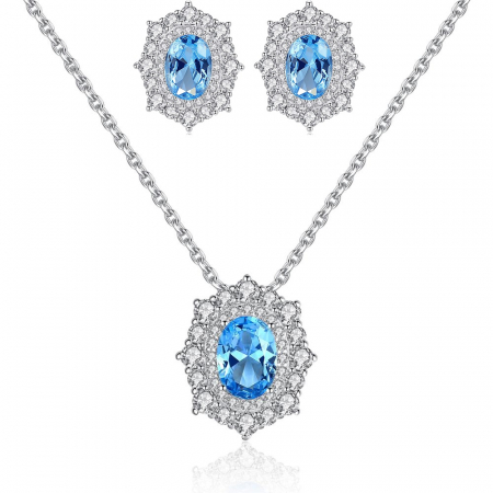 Seturi Bijuterii - Set Cercei Colier Royal Topaz Blue