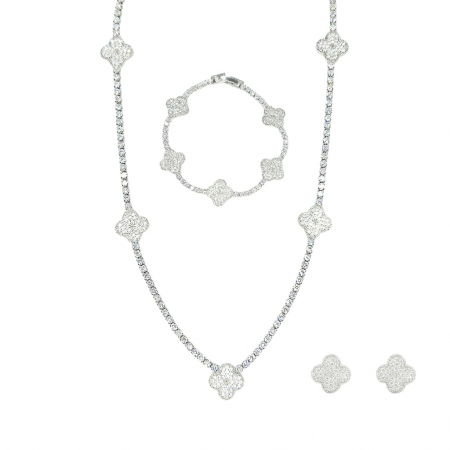 Cadou de Craciun Set Colier, Cercei si Bratara Tennis Trifoi [2]