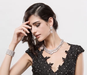 Set Borealy Colier si Cercei Glamour White [1]