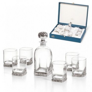 Set Whisky SILVER BORDURA 6 pahare placat cu argint by Chinelli, made in Italy [3]