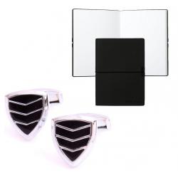 Set Butoni Borealy Silver & Black Triangle si Note pad Black Hugo Boss [0]