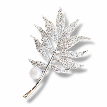 Bijuterii - Set Cadou 8 Martie – Broșă Elegantă cu Perlă & Eșarfă Florală