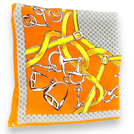 Set Cadou Esarfa Matase si manusi piele Orange [3]