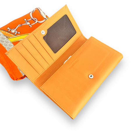 Set Saffron Portofel piele natuala  si Esarfa Matase [3]