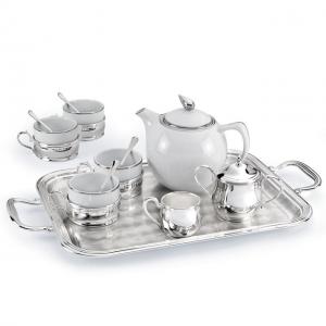 Set Ceai 4 persoane Silver Plated Home Chinelli - made in Italy [0]