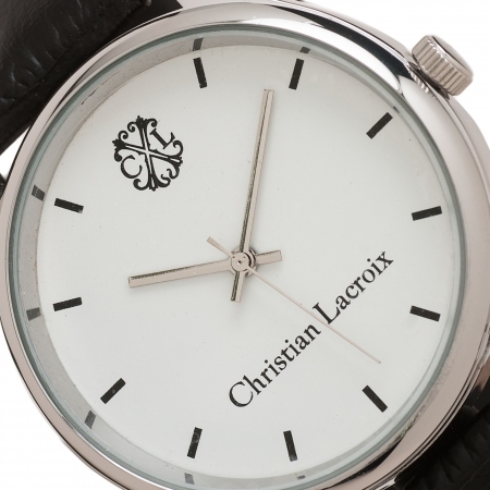 Ceas Christian Lacroix, Pix Treillis Desk Christian Lacroix si Butoni Elegant Round Silver by Borealy [4]