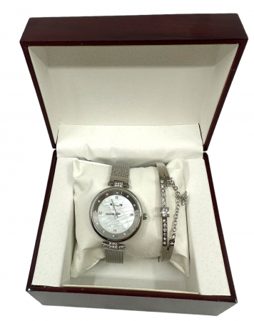 Set Ceas Silver Crystal Matteo Ferari & Bratara Luxury [0]