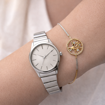 Cadouri de ziua indragostitilor - Set Ceas Silver & Gold Matteo Ferari & Bratara Tree of Life