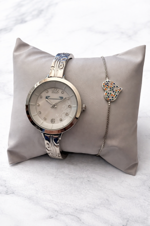 Set Ceas Silver Elegance Matteo Ferari & Bratara Heart [1]