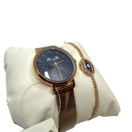 Set Ceas Pink Gold Matteo Ferari & Bratara Golden Eye [3]