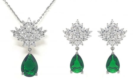 Set Cercei si Colier Borealy Glamorous Diva Smarald [0]