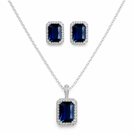 Mirese - Set Colier și Cercei Sapphire Elegance