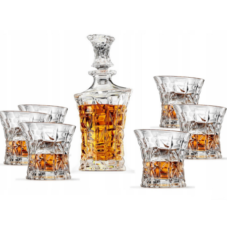 Set Premium Whisky Decantor Carafa si 6 Pahare din Cristal de Bohemia [1]