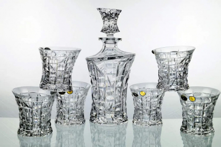 Set Premium Whisky Decantor Carafa si 6 Pahare din Cristal de Bohemia [5]