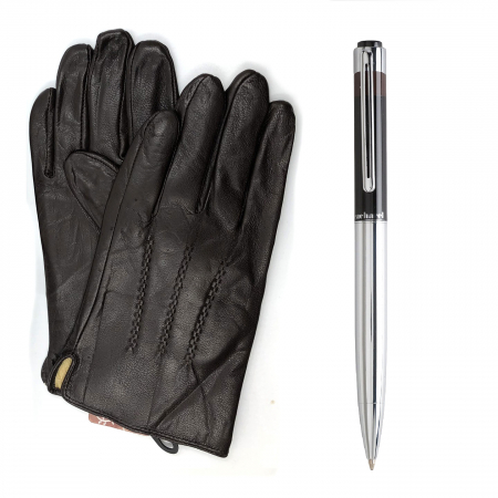 Set Pix Cacharel London Marron si Manusi Maro Barbati Piele Naturala [0]