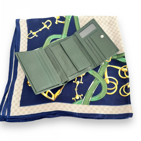 Set Portofel Green piele naturala si Esarfa Matase [4]