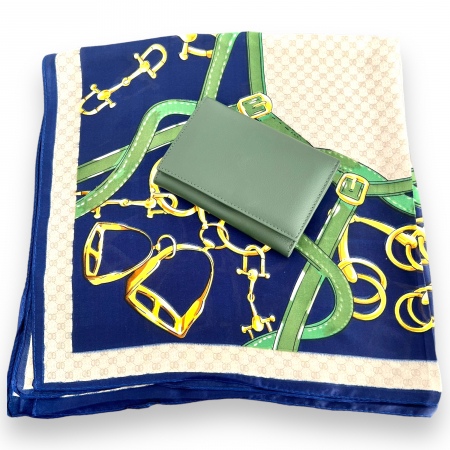 Set Portofel Green piele naturala si Esarfa Matase [1]