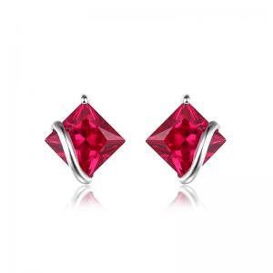 Borealy Red Merry Rubin Studs 6 carate Argint 925 [1]