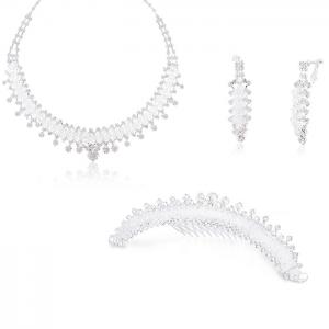 Set Borealy Cercei, Colier si Tiara White Glow [0]