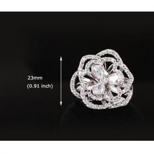 Set Borealy Simulated Sapphire Colier, Cercei, Brosa si Inel Camellia Luxury [7]