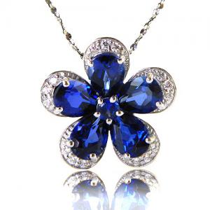 Safir Flowers Colier şi Cercei 10 carate & Silver 925 [2]