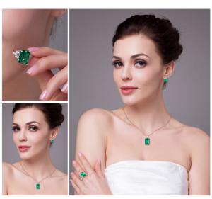 Set Smarald Cocktail Charm Cercei si Colier [3]