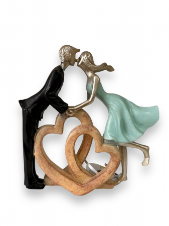 Cadouri Constantin si Elena - Statueta Cuplu In love and Hearts, Turcoise
