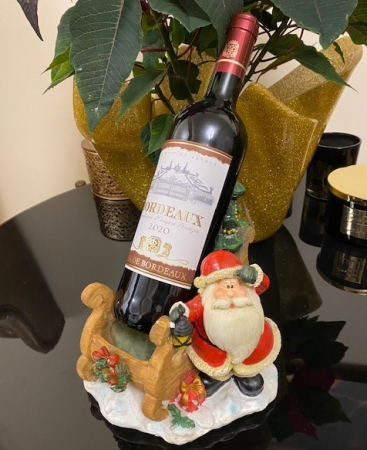 Suport sticla vin Mos Craciun, 20 x 20 cm [1]