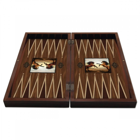 Joc de Table Backgammon Horses Brown [2]