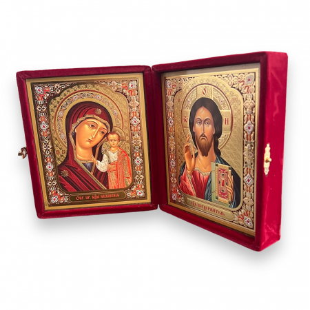 Icoana Dubla Fecioara Maria Ielusalem si Iisus Hristos 12,5 x 11 x 5 cm [1]