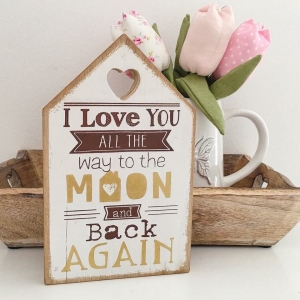 Tablou motivational "I Love YOU ALL THE way to the MOON and back AGAIN" 11 x 18 cm [1]