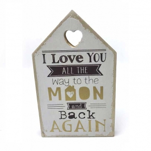 Tablou motivational "I Love YOU ALL THE way to the MOON and back AGAIN" 11 x 18 cm [0]