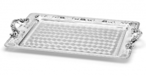 Tava Rose Sera cu maner, placata cu argint  45 x 32 cm by Chinelli, made in Italy [0]