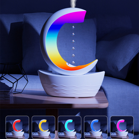 Umidificator & Difuzor Aromaterapie „Moon Boat” 400 ml – Design Original, Lumină LED, Boxa [1]