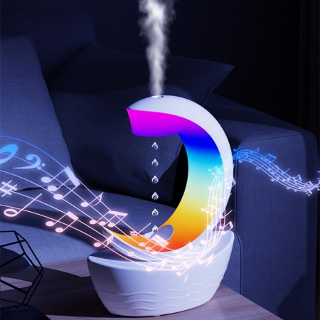 Umidificator & Difuzor Aromaterapie „Moon Boat” 400 ml – Design Original, Lumină LED, Boxa [4]