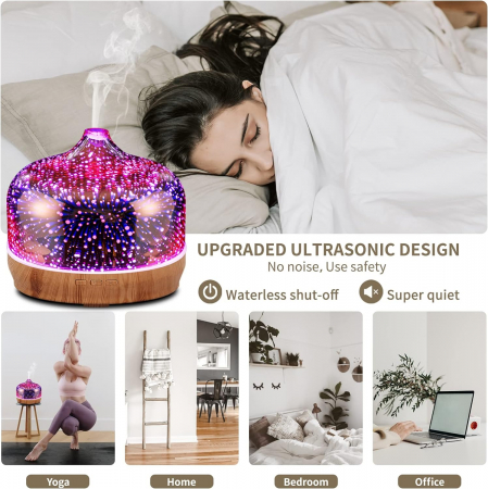 Umidificator Artificii 3D Sticla cu ultrasunete  pentru aromoterapie [1]