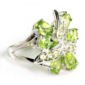 Velvet Peridot Inel - Pietre Pretioase Naturale Argint 925 Marimea 6 [3]