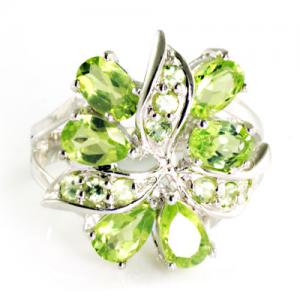 Velvet Peridot Inel - Pietre Pretioase Naturale Argint 925 Marimea 6 [1]