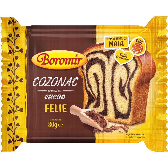 Cozonac traditional cacao felie 80g [1]