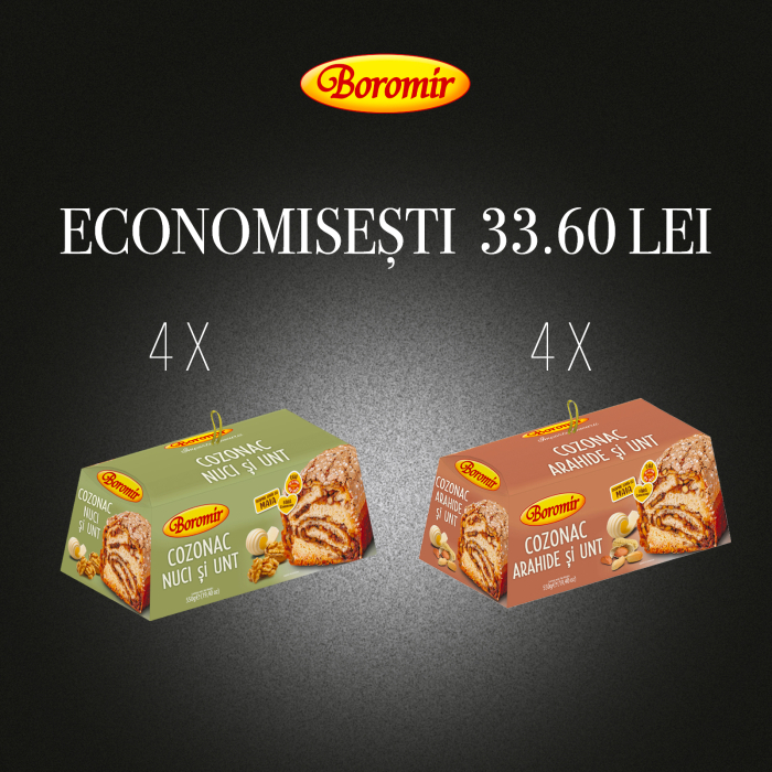 Pachet (4BUC*COZONAC NUCI SI UNT 550G+4BUC*COZONAC ARAHIDE SI UNT 550G) [1]