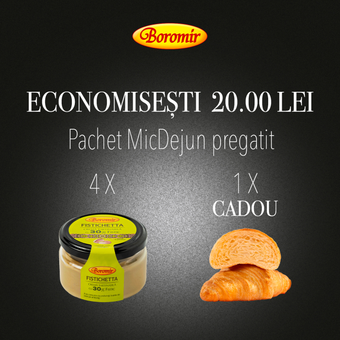 Pachet (4BUC*CREMA TARTINABILA CU 30% FISTIC 200G  + 1BUC*CROISSANT FRESH CU UNT ( 4*50G )- CONG) [1]