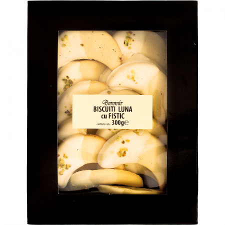 Fursecuri cu unt - Biscuiți lună cu fistic 300g