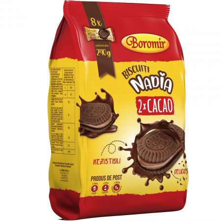 Biscuiți Nadia cacao cu cremă de cacao 240g [1]