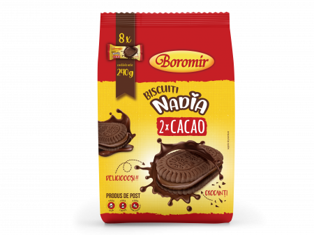 Biscuiti - Biscuiți Nadia cacao cu cremă de cacao 240g